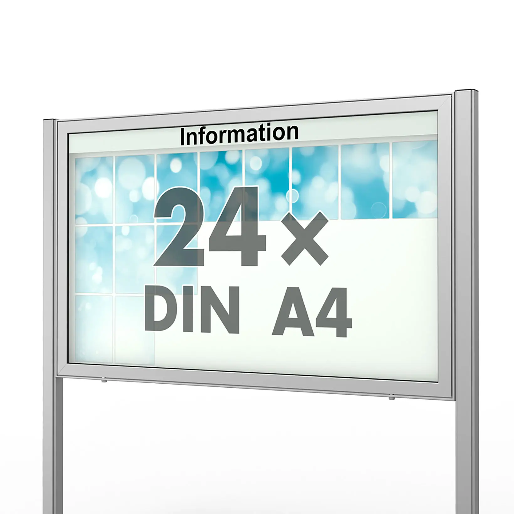 24 x DIN A4 Schaukasten Planus - mit Standbeinen